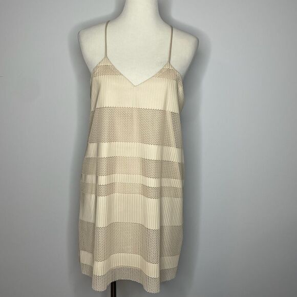 Shasta- Tan Dress with Overlayed Patterns - Picture 1 of 4
